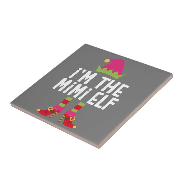 I'm The Mimi Elf Matching Christmas Costume Ceramic Tile (Side)