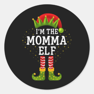 I'm The Momma Elf Matching Family Christmas Pajama Classic Round Sticker