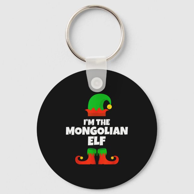 I'm The Mongolian Elf Family Pajama Christmas Funn Key Ring (Front)