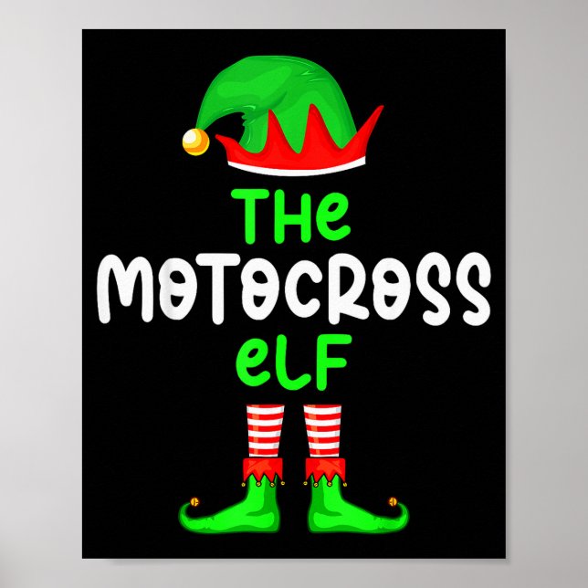 I'm The Motocross Elf Dirt Bike Christmas Matching Poster (Front)