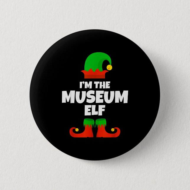 I'm The Museum Elf Family Pajama Christmas Funny  6 Cm Round Badge (Front)