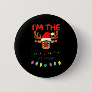 I'm The Nanny Reindeer Family Christmas Matching G 6 Cm Round Badge