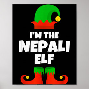 I'm The Nepali Elf Family Pajama Christmas Funny N Poster