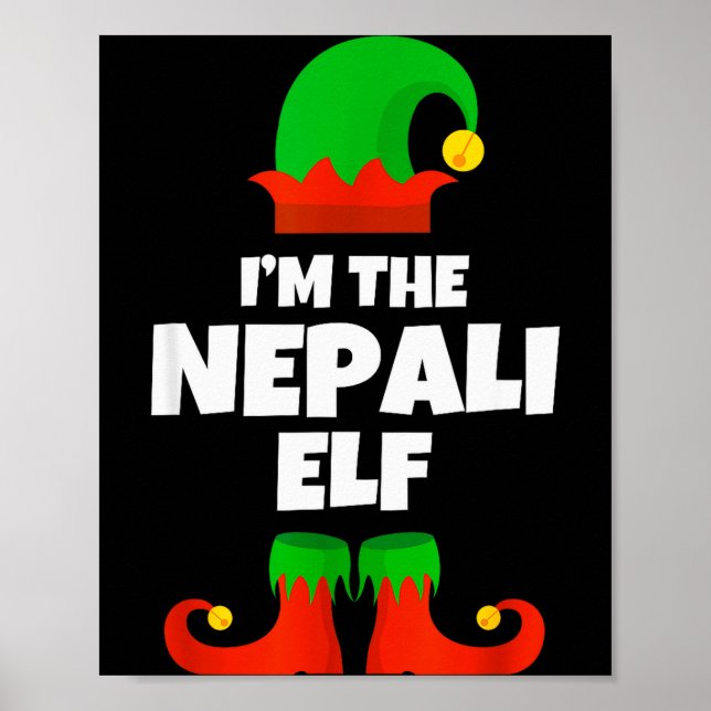 I'm The Nepali Elf Family Pajama Christmas Funny N Poster (Front)