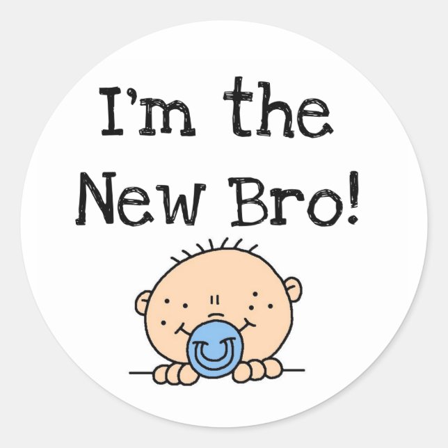I'm the New Bro Tshirts and Gifts Classic Round Sticker (Front)