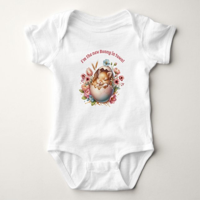 I'm The New Bunny In Town - Easter Egg Baby Bodysuit (Front)