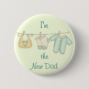 I'm the New Dad Baby Announcement 6 Cm Round Badge
