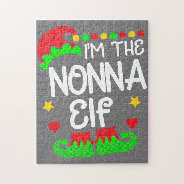 I'm The Nonna Elf Shirt Christmas Family Elf Costu Jigsaw Puzzle (Vertical)