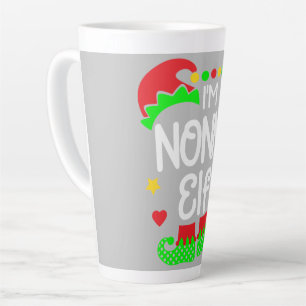 I'm The Nonna Elf Shirt Christmas Family Elf Costu Latte Mug