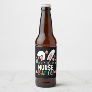 I'm The Nurse Bunny Easter Matching Beer Bottle Label