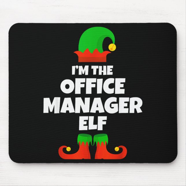 I'm The Office Manager Elf Family Pajama Christmas Mouse Pad (Front)