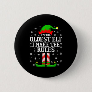 I'm The Oldest Elf Funny Christmas Family Matching 6 Cm Round Badge
