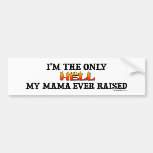 I'm the only Hell my moma ever raised! Bumper Sticker