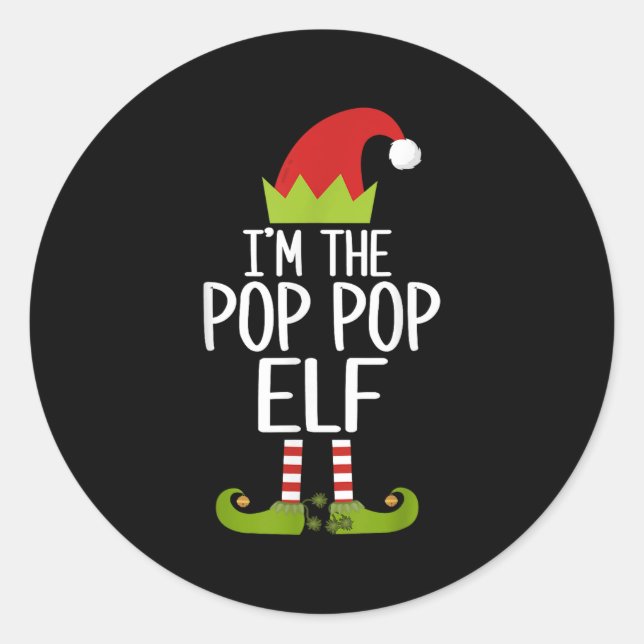 I'm The P P Elf Shirt Matching Christmas Family S_ Classic Round Sticker (Front)