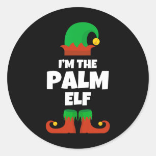 I'm The Palm Elf Family Pajama Christmas Funny Bea Classic Round Sticker
