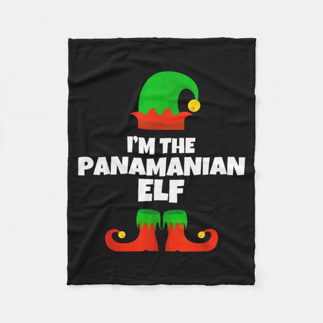 I'm The Panamanian Elf Family Pajama Christmas Fun Fleece Blanket (Front)