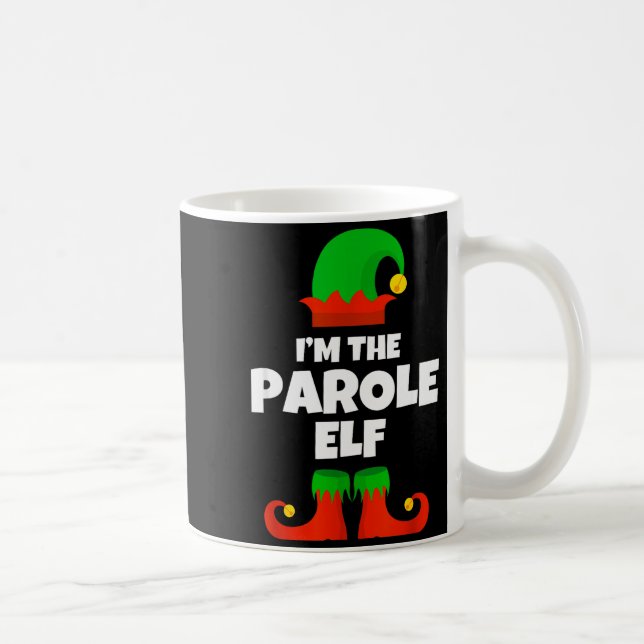 I'm The Parole Elf Family Pajama Christmas Officer Coffee Mug (Right)