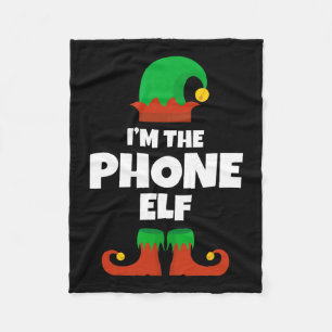 I'm The Phone Elf Family Pajama Christmas Funny  Fleece Blanket