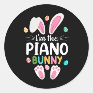I'm The Piano Bunny Matching Family Easter Classic Round Sticker