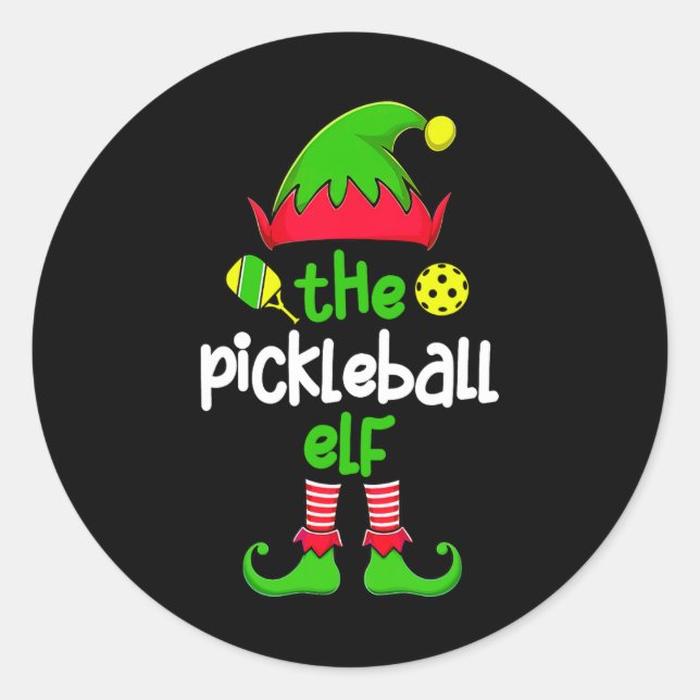 I'm The Pickleball Elf Christmas Family Matching P Classic Round Sticker (Front)