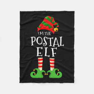 I'm The Postal Elf Funny Matching Christmas Pajama Fleece Blanket