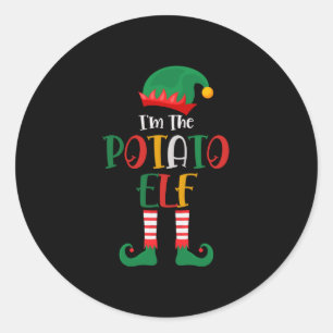 Im The Potato Elf Matching Christmas Classic Round Sticker