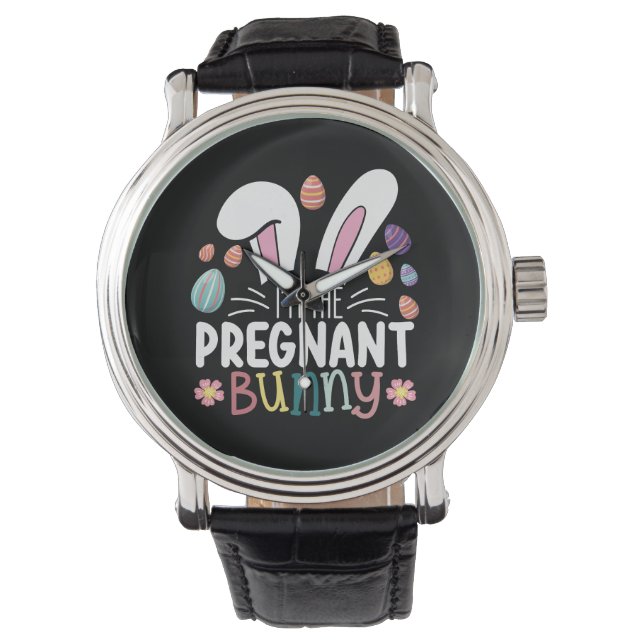I'm The Pregnant Bunny Mum Easter Family Matching Watch (Front)