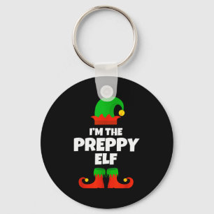 I'm The Preppy Elf Family Pajama Christmas Funny Key Ring