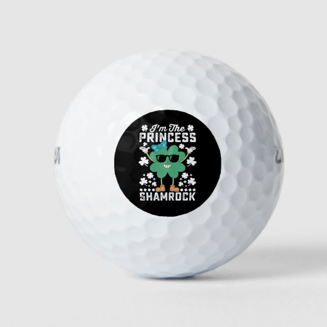 I'm The Princess Shamrock St Patrick's Day Irish Golf Balls (Front)