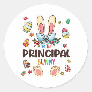I'm The Principal Bunny Easter Day Matching Family Classic Round Sticker