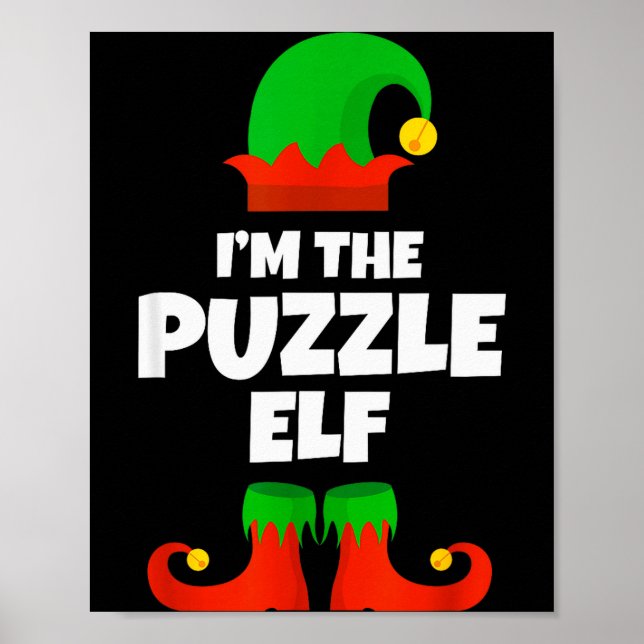 I'm The Puzzle Elf Family Pajama Christmas Funny  Poster (Front)