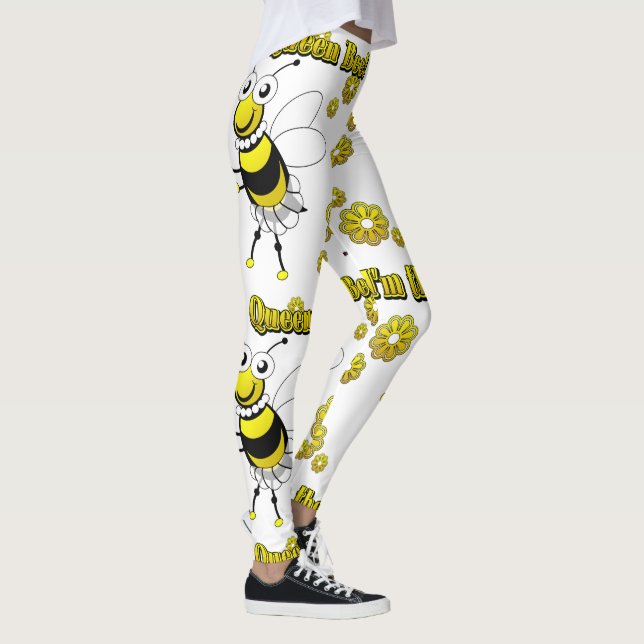 I'm The Queen Bee With Flowers Leggings (Right)