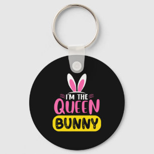 Im The Queen Bunny Rabbit Ears Egg Funny Easter D  Key Ring