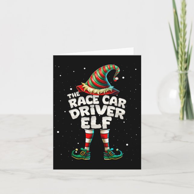 I'm The Race Car Driver Elf Family Matching Group  Card (Front)