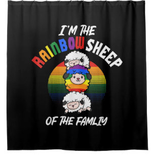 Im The Rainbow Sheep Of The Famliy Present Shower Curtain