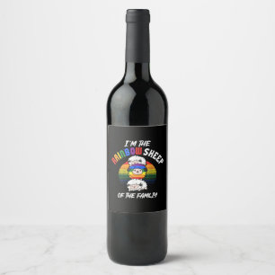 Im The Rainbow Sheep Of The Famliy Present Wine Label