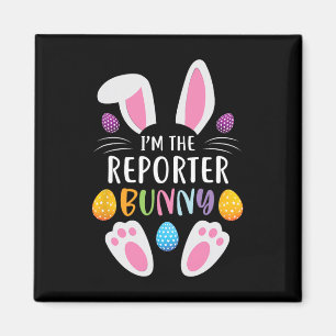 I'm The Reporter Bunny Funny Easter Day Rabbit Magnet