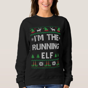 I'm The Running Elf Marathon Runner Ugly Christmas Sweatshirt