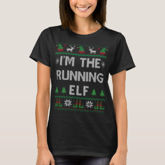 I'm The Running Elf Marathon Runner Ugly Christmas T-Shirt