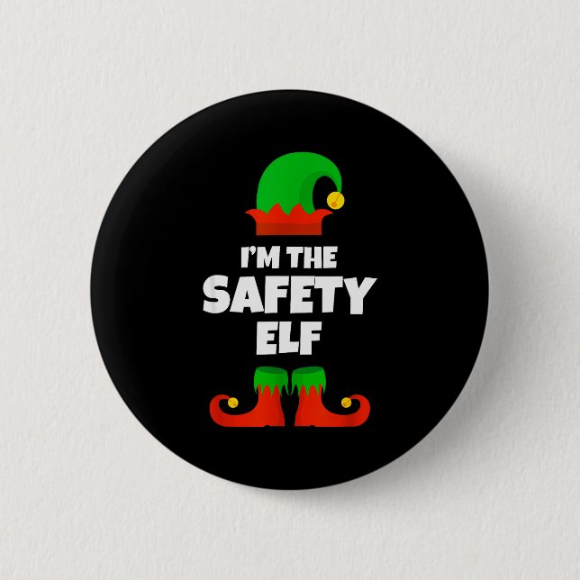 I'm The Safety Elf Family Pajama Christmas Funny  6 Cm Round Badge (Front)
