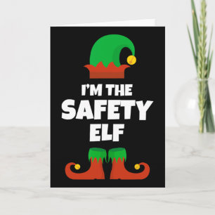 I'm The Safety Elf Family Pajama Christmas Funny  Card