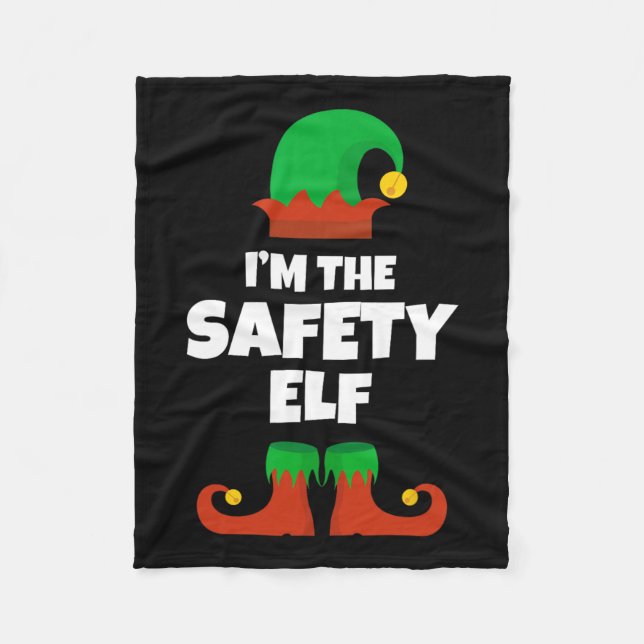 I'm The Safety Elf Family Pajama Christmas Funny  Fleece Blanket (Front)