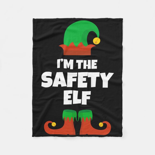 I'm The Safety Elf Family Pajama Christmas Funny  Fleece Blanket (Front)
