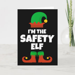 I'm The Safety Elf Family Pajama Christmas Officer Card