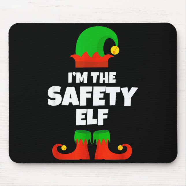 I'm The Safety Elf Family Pajama Christmas Officer Mouse Pad (Front)