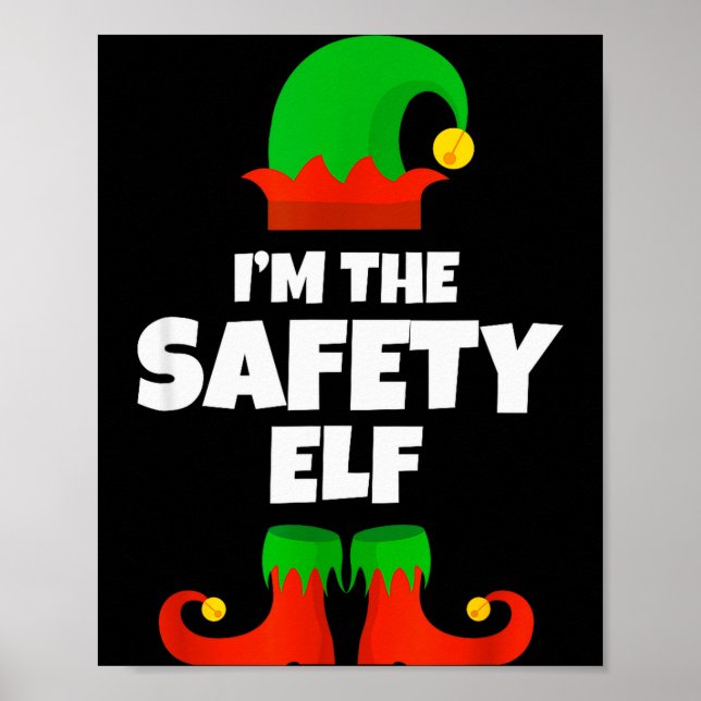 I'm The Safety Elf Family Pajama Christmas Officer Poster (Front)