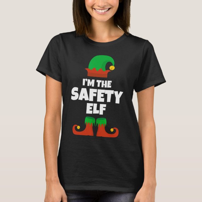 I'm The Safety Elf Family Pajama Christmas Officer T-Shirt (Front)