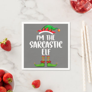 I'm The Sarcastic Elf Shirt Matching Family Group Napkin