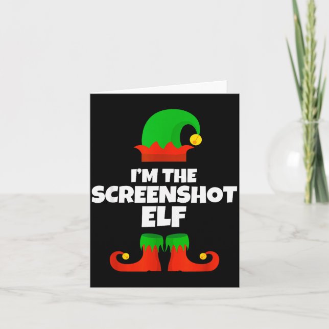 I'm The Screenshot Elf Family Pajama Christmas Fun Card (Front)