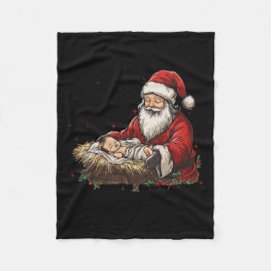 I'm The Season Santa Im The Reason Jesus Christian Fleece Blanket